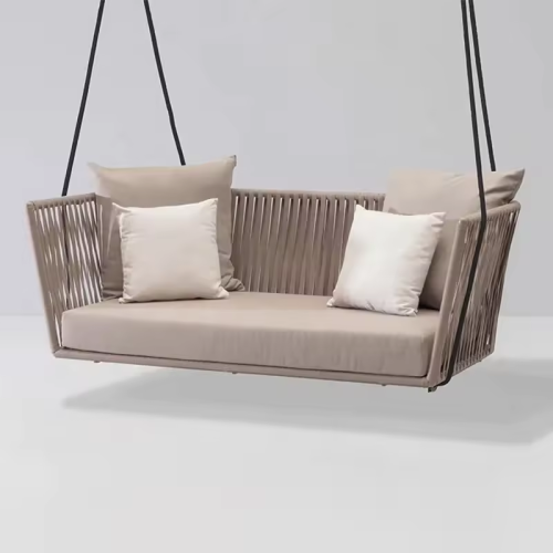 Confortável mobília da cama de vime de vime Piscina flutuante de água ao ar livre jardim pendurado na cadeira de cadeira de cadeira