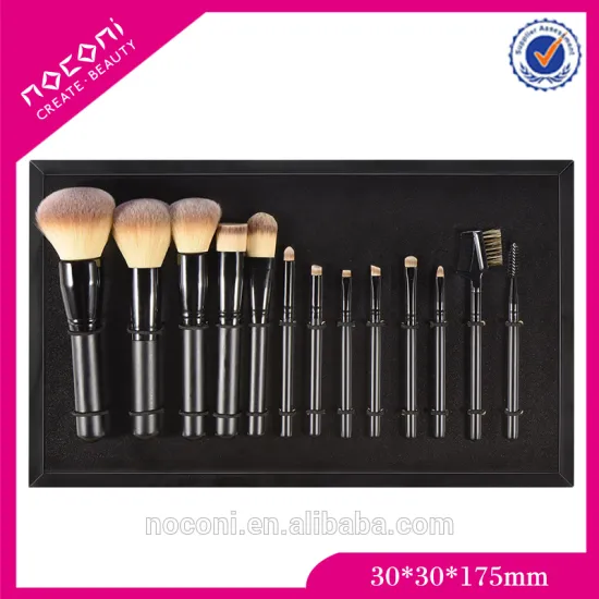 Free Sample Guangzhou Factory Cheapest OEM Professional 13pcs Black Mermaid Cosmetic brush set With Black PU Pouch