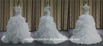 Strapless Lace Beading Manual Clipping Wedding Dress (MJC 1411-12)