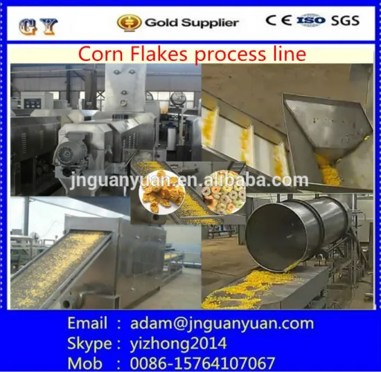 Extruded cereal corn flakes snack processing line