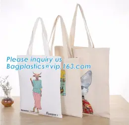 Canvas Cotton Pouch Tote Bag With Custom Printed Logo,Shoulder Zipper Messenger Organic Canvas Tote Bag, bagease, pack