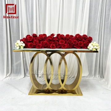 Modern Marble Console Table with Glass and Stainless Steel Frame for Hotels