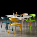 Classic Horn-Shaped Plastic Dining Chairs in Various Colors
