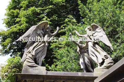 Famous four angels antique stone sets angels statues for garden decoration