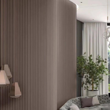 Curved Design Acoustic Fabric Slat Wall Panel