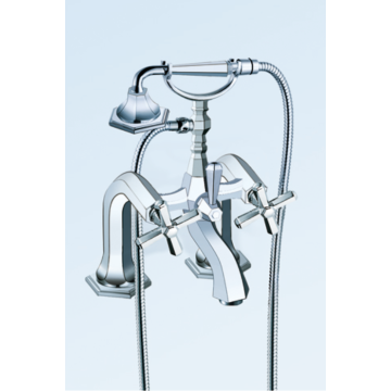 Deck Mounted Cross Handles Mixer Bath ○