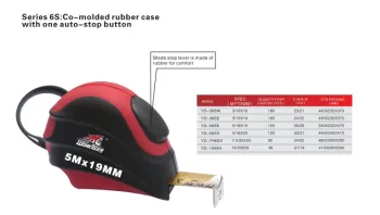 Wholesale Market 8M ABS body rubber coated self-lock measuring tape