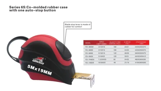 Wholesale Market 8M ABS body rubber coated self-lock measuring tape
