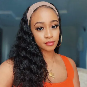 100% Human Hair Wig for Black Women Brazilian Virgin Human Hair Vendor Wigs Wholesale Deep Wave Headband Wig