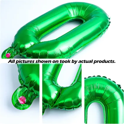 Green numbered aluminum foil balloons