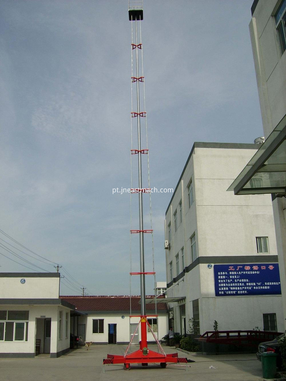 Dual Mast Telescopic Cylindrical Plataforma Articulada