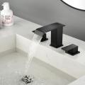 Deck Mounted Black Bathroom Faucet With Drainer