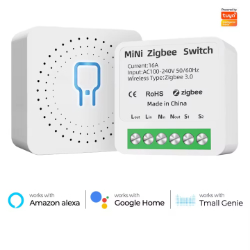 Tuya Zigbee WiFi 16A Smart Switch mit Power Monitor und Alexa Voice Control