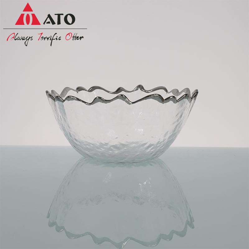 Gold Plated Fruit Salad Bowl for Wedding Glass