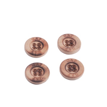 Charcoal Engraved Natural Wooden Buttons - BN80001