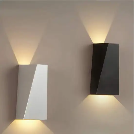Waterproof 3000K Warm White LED Wall Lamp with Dual Lighting for Garden - Irregular Rectangle Design