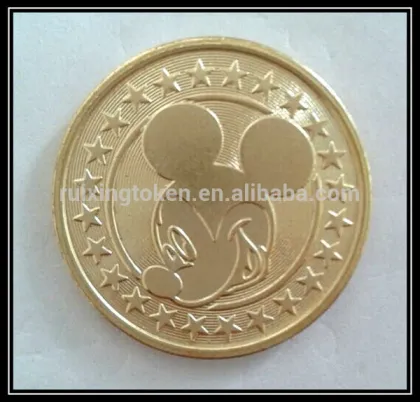 Popular custom golden Brass tokens coin
