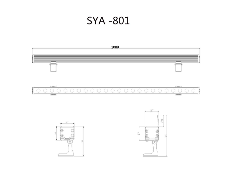 Outdoor LED wall washer with good light efficiency