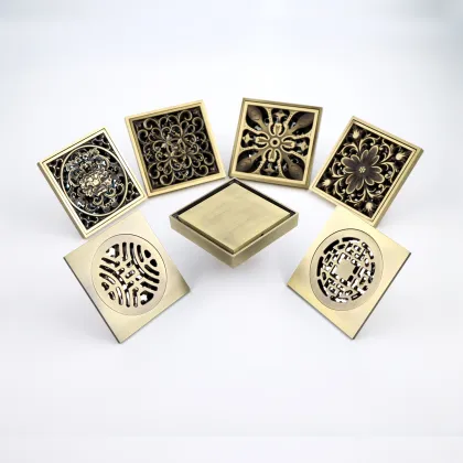 Brass Bathroom Drain Strainer - Invisible Square Floor Drain