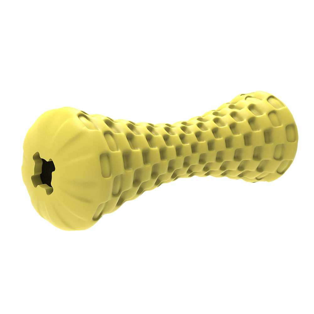 Brinquedo para mastigar cachorro interativo em forma de cilindro de borracha