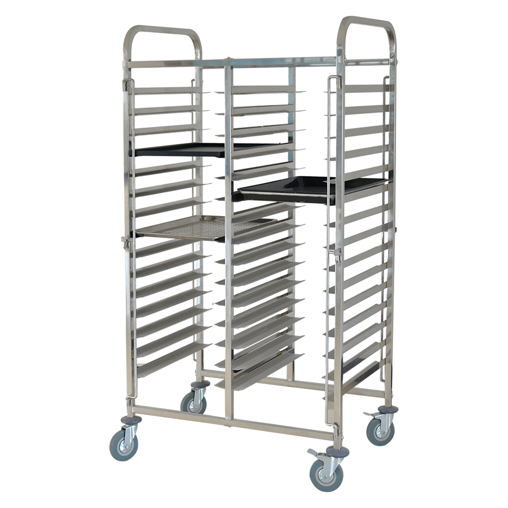 Stainless Steel Doble-Line Cake Pan Trolley