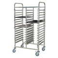 Carrello per tortiere doppia linea in acciaio inox