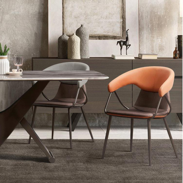 Mid Century Modern Upholstered Faux Leather Dining Chair