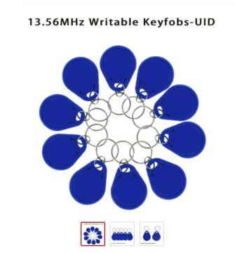 UID RFID Tag and rewritable keyfob Mif 1k s50 13.56MHz