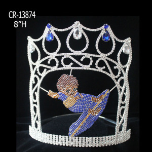 Custom 8" Crystal Boy Surfing Theme Pageant Crown