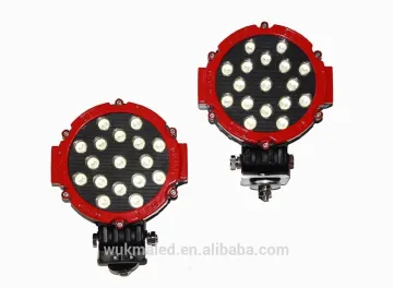 Red 51w Round Offroad 7" Led Light, Markets Brightest Spot Worklight, Off Road Fog Driving Roof Bar Bumper light 4x4 Jeep UTV