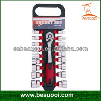 19pcs 3/8"" DR socket wrench set socket and bits set