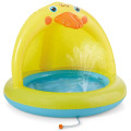 Yellow Duck Kiddie Pool with Sprinkler Toddler Pool