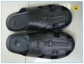 good quality black color SPU(PVC foamed) SPU ESD slippers