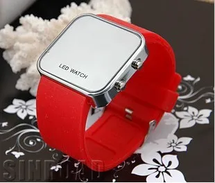 2014 LED silicone fashion Sport Mirror LED Watch hand touch watch led watch