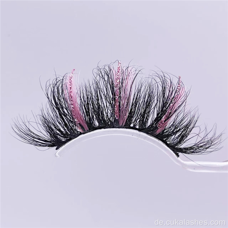 100% echte Nerz -Wimpern 25mm Glitzer Nerzwimpern