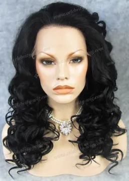 Deep wave black Elegant silk top lace front wig
