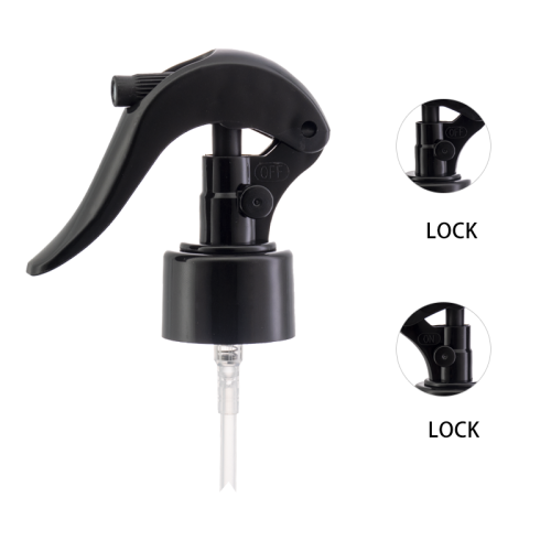 28/410 بخاخة صغيرة ناعمة باللون الأسود مع قفل بزر ضغط