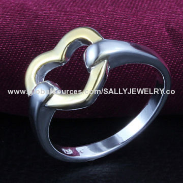 Gold-plated Heart Toe Rings, Lead- and Nickel-free, OEM Orders are Welcome
