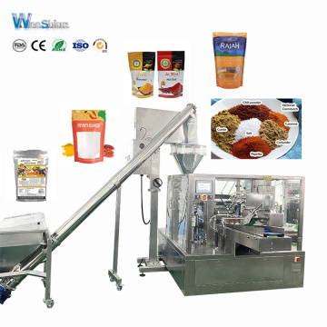 Aluminiumfolie doyPack -Beutel Stand Up Flat Reißverpackungstasche Chilipulitpulverfüllungspackmaschine