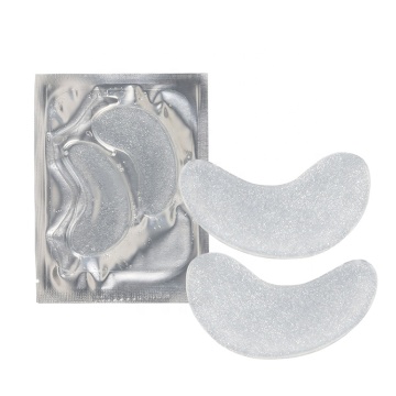 Silver Glitter Collagen Crystal Gel Eye Pads for Wrinkle Removal and Dark Circle Dissolution