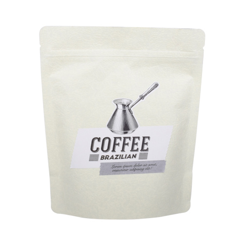 Aluminum White Kraft Bags Coffee One Way Valve