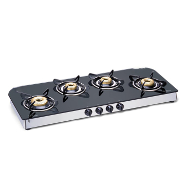 Customized 4 Burner Gas Stove with Tempered Glass Panel