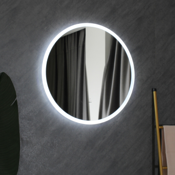 Infrared Induction Three Color Light Round Bathroom Mirror