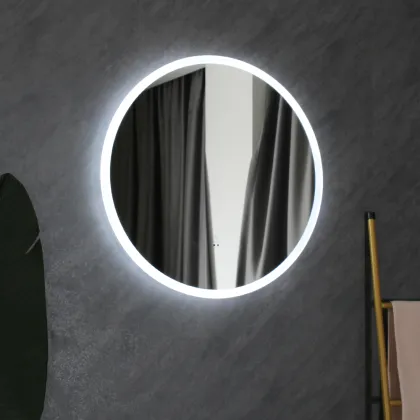 Infrared Induction Three Color Light Round Bathroom Mirror