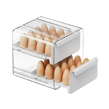 Large Capacity Clear Plastic Egg Holder for Refrigerator