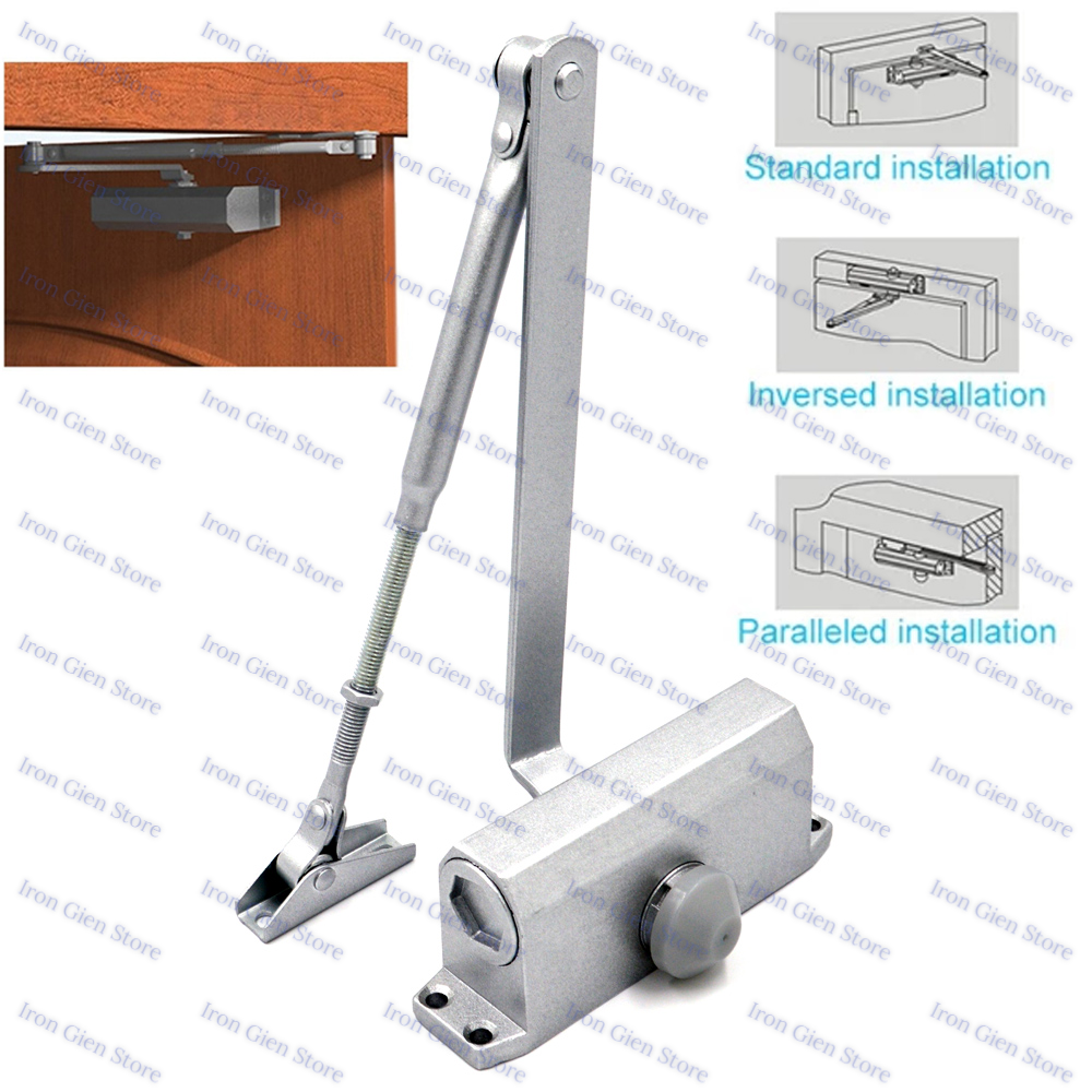Automatic Door Closers Security System Adjustable Closing/Latching Speed Aluminium Hand Doors For Left/Right 25-45Kg Max 900mm