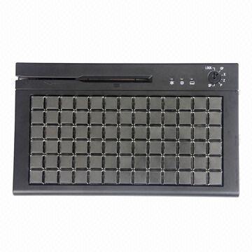 Programmable POS keyboard with 3 tracks magnetic stripe card reading and 78 membrane keys