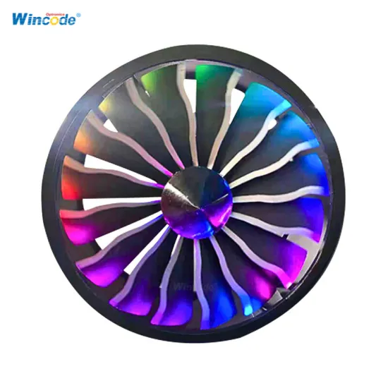 Colorful Rotating Aircraft Engine Fan Light Bar - Industrial Windmill LED Background Light