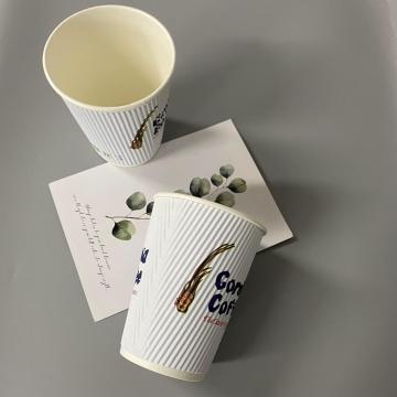 Hot Insulated Ripple Paper Cups 12oz