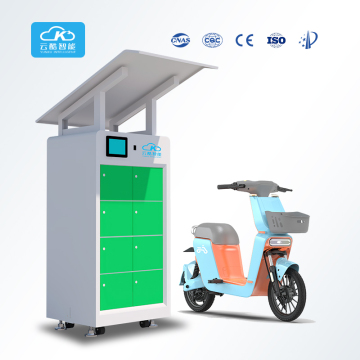 Weather-Protected Green 8-Slot Battery Swapping Cabinet